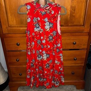Floral Red Sleeveless Dress | Loft